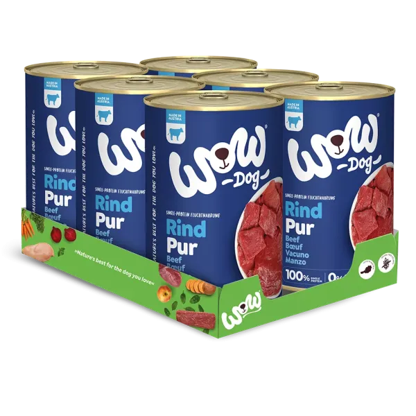 Wow Dog  Mit RIND PUR 6x400g Dosen